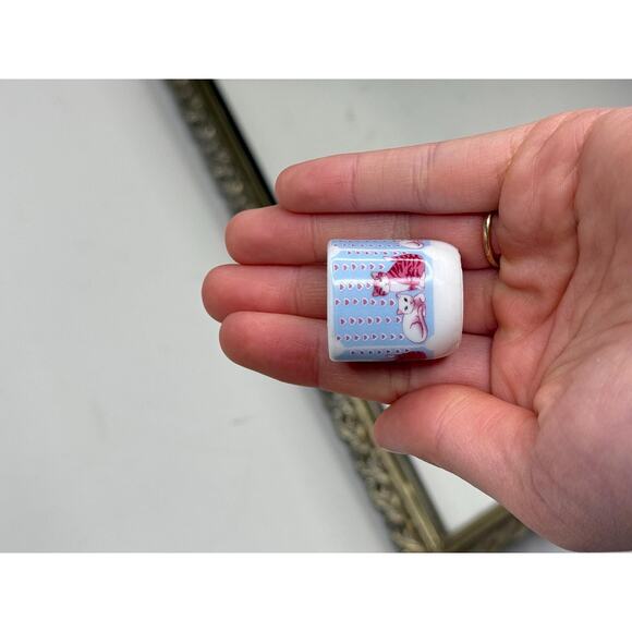 Vintage miniature candle holder Blue and Pink Kitty Cats Design West Germany - Picture 9 of 10